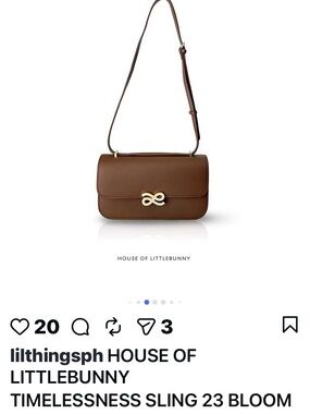 House of Little Bunny Crossbody Bag Brown Timelessness Sling 23  PU Lesther